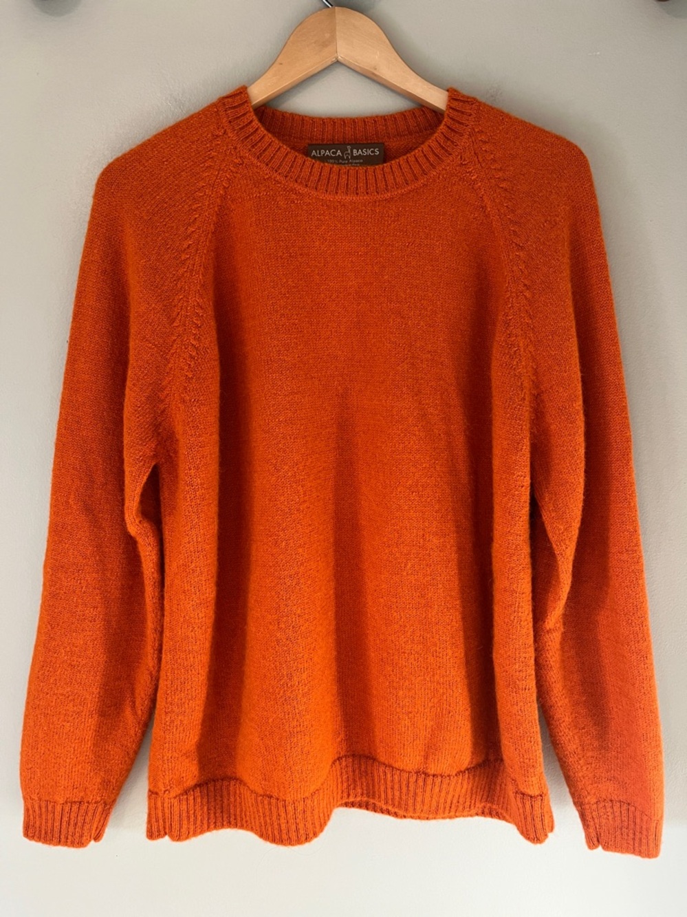 100% Peruvian Alpaca Sweater by Alpaca Basics Orange **read description -sizing*